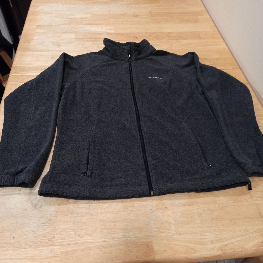 Columbia Fleece full sip up Jacket Women's L Gray